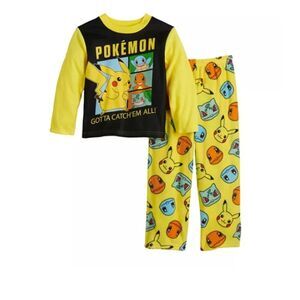 NWT Pokemon Pikachu 2-Piece Pajama Set Sleepwear Boy’s Size 4 Pj Pjs